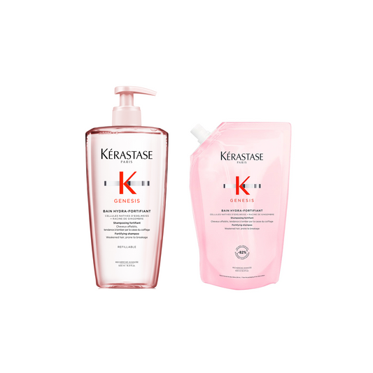 Duo Bouteille-Recharge Shampooing Bain Hydra-Fortifiant 500 ML - Genesis